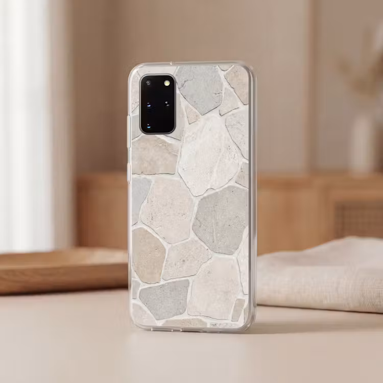 Telefoonhoesje - Steen - Patroon - Textuur - Beige — 3
