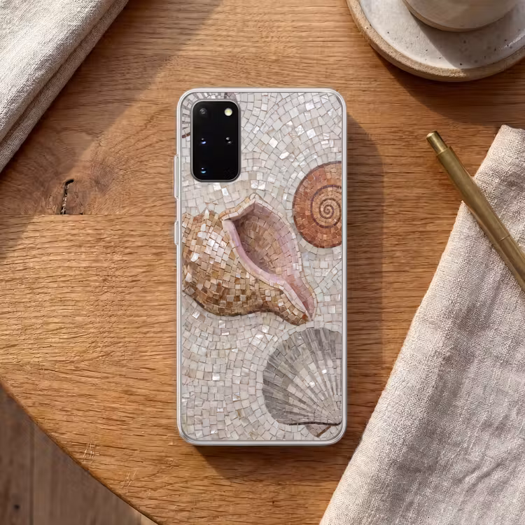 Telefoonhoesje - Schelp - Mozaïek - Zee - Beige - Modern — 2