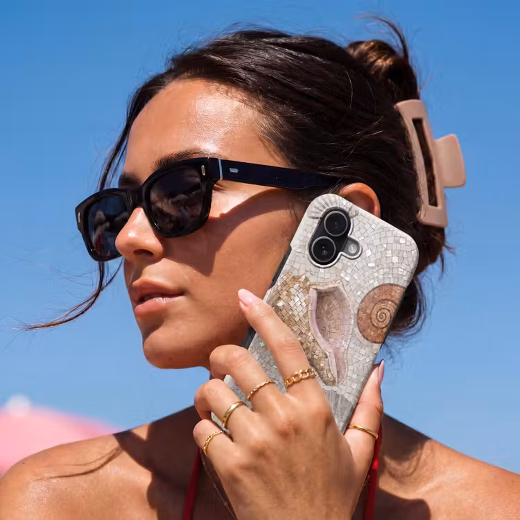 Telefoonhoesje Toughcase - Schelp - Mozaïek - Zee - Beige - Modern — 6
