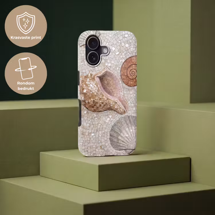 Telefoonhoesje Toughcase - Schelp - Mozaïek - Zee - Beige - Modern — 7