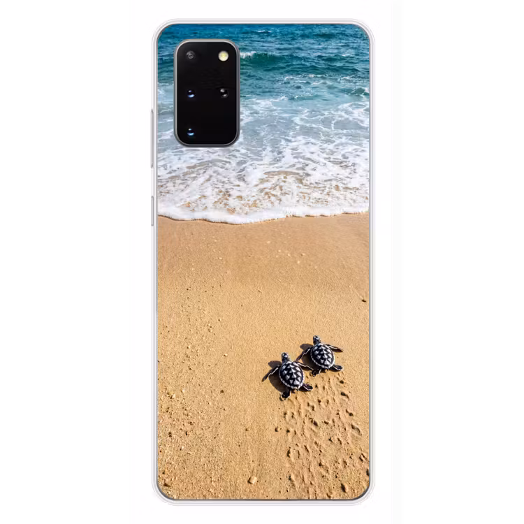 Telefoonhoesje - Schildpad - Jong - Strand - Oceaan - Blauw — 4