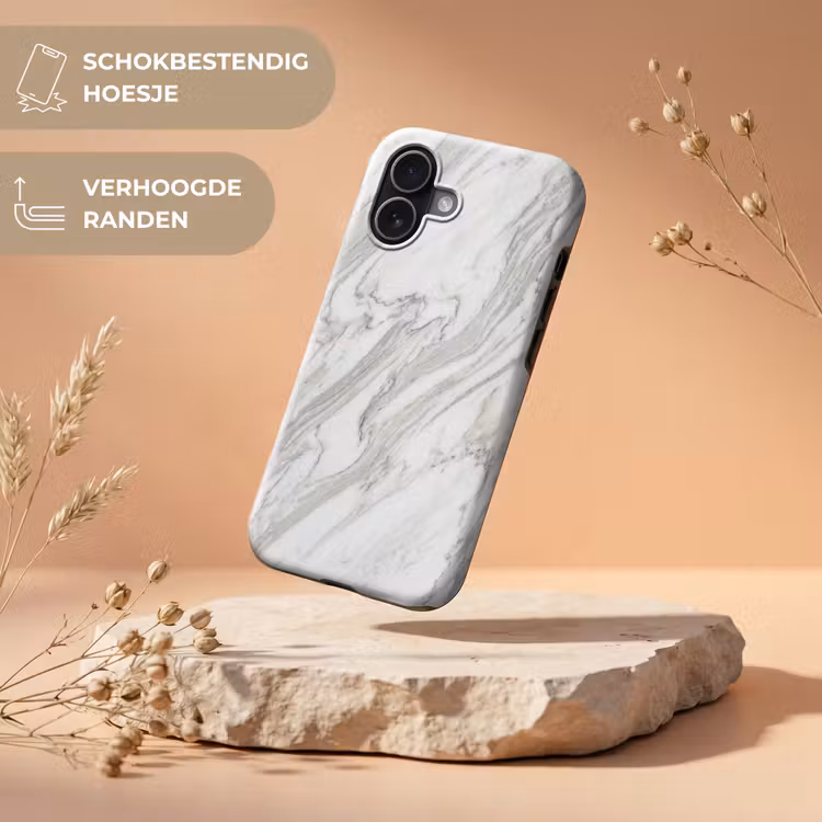 Telefoonhoesje Toughcase - Marmer - Wit - Grijs - Structuur - Modern — 5