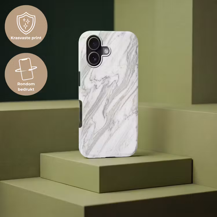 Telefoonhoesje Toughcase - Marmer - Wit - Grijs - Structuur - Modern — 7