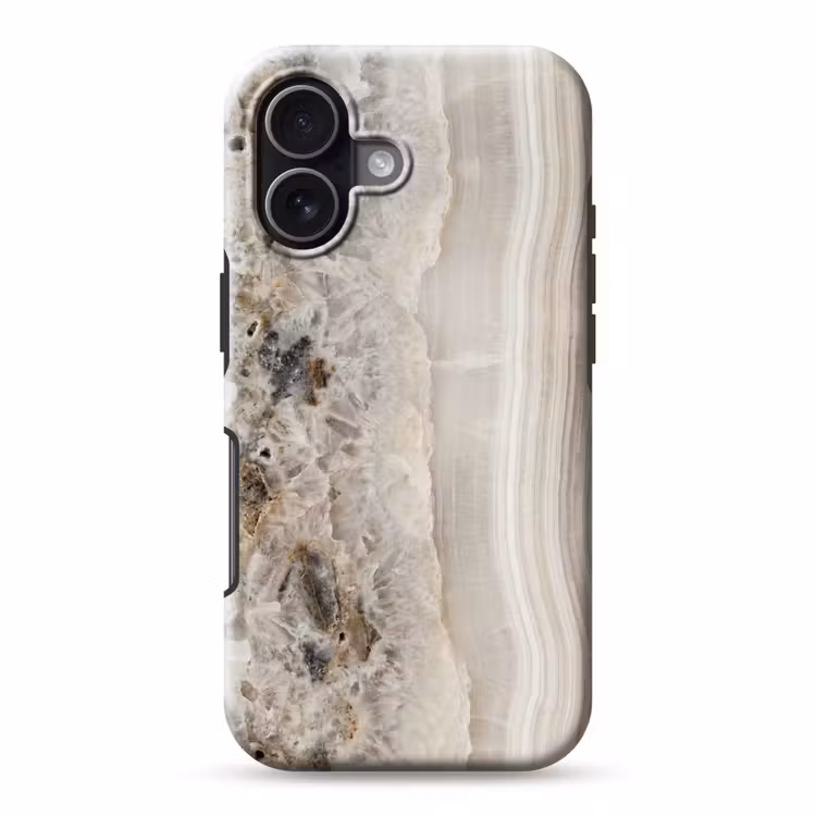 Telefoonhoesje Toughcase - Steen - Textuur - Abstract - Beige - Wit — 1