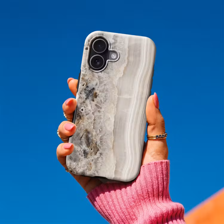 Telefoonhoesje Toughcase - Steen - Textuur - Abstract - Beige - Wit — 2