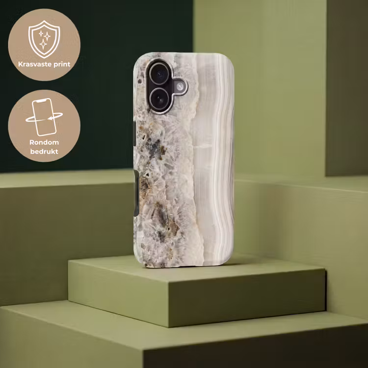 Telefoonhoesje Toughcase - Steen - Textuur - Abstract - Beige - Wit — 7