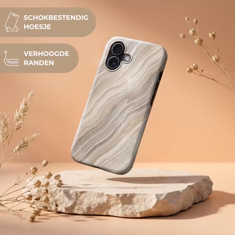 Telefoonhoesje Toughcase - Textuur - Golvend - Abstract - Modern - Beige — 5