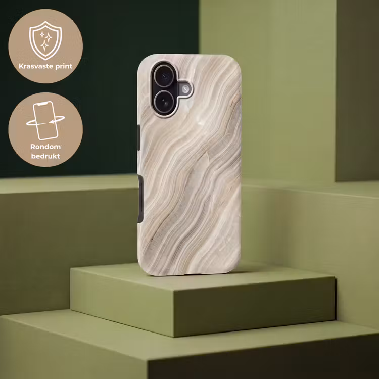 Telefoonhoesje Toughcase - Textuur - Golvend - Abstract - Modern - Beige — 7