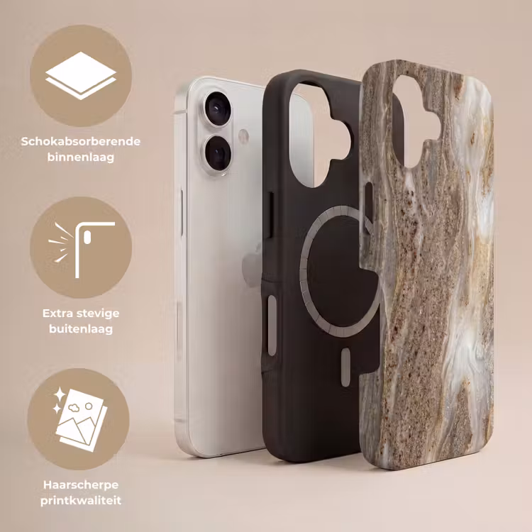 Telefoonhoesje Toughcase - Textuur - Steen - Abstract - Beige — 3