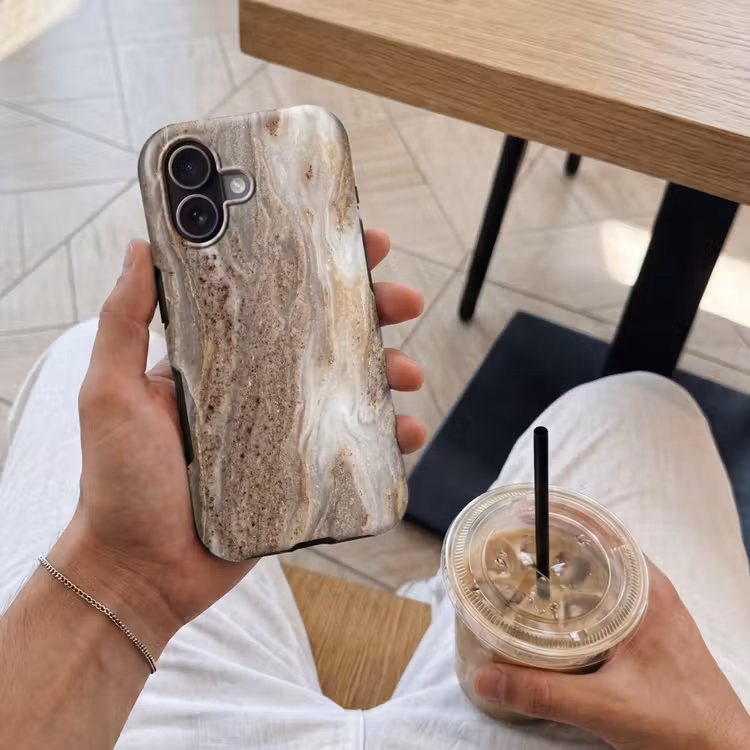 Telefoonhoesje Toughcase - Textuur - Steen - Abstract - Beige — 4