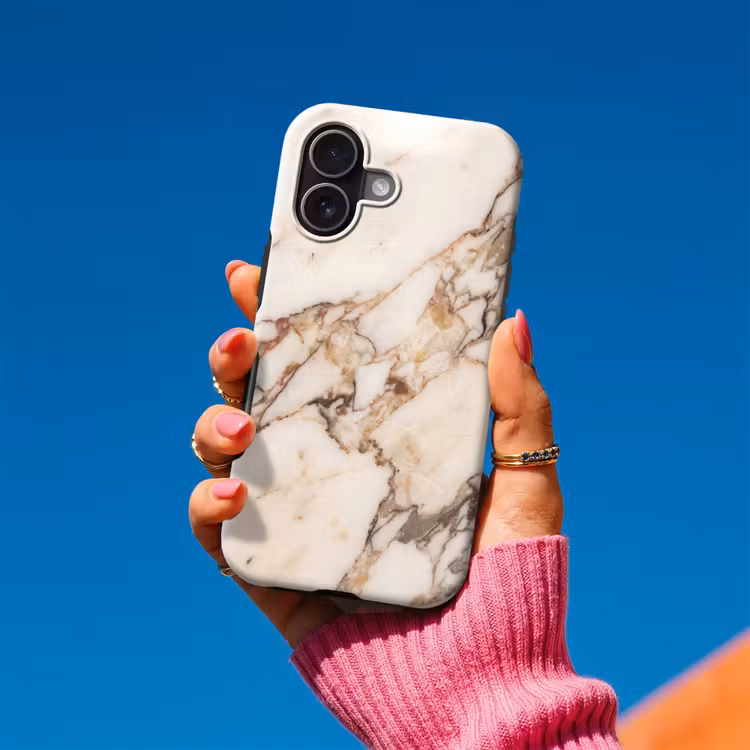 Telefoonhoesje Toughcase - Textuur - Gesteente - Aderen - Abstract - Wit — 2