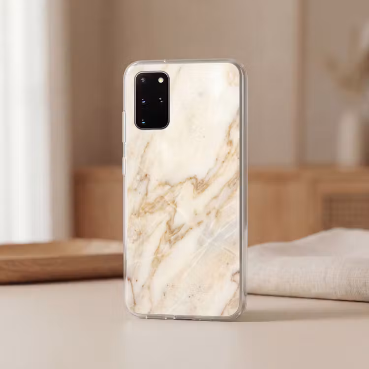 Telefoonhoesje - Marmer - Ader - Abstract - Wit - Goud — 3