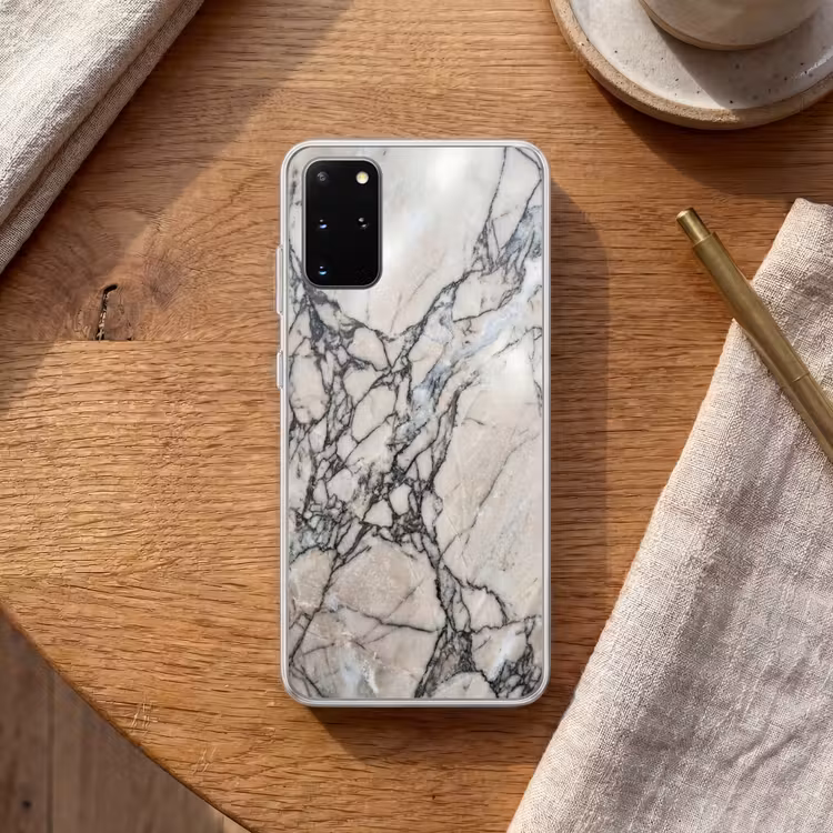 Telefoonhoesje - Marmer - Aderen - Patroon - Wit - Grijs — 2
