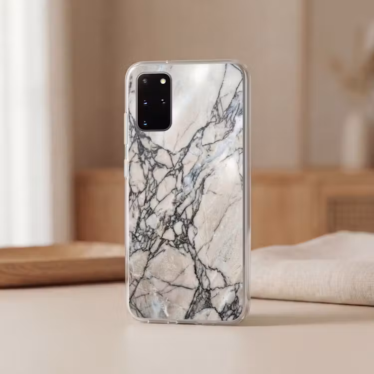Telefoonhoesje - Marmer - Aderen - Patroon - Wit - Grijs — 3