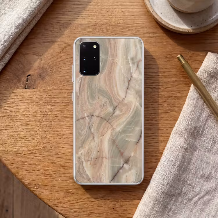 Telefoonhoesje - Marmer - Patroon - Abstract - Beige - Groen — 2