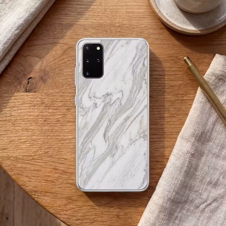 Telefoonhoesje - Marmer - Wit - Grijs - Structuur - Modern — 2