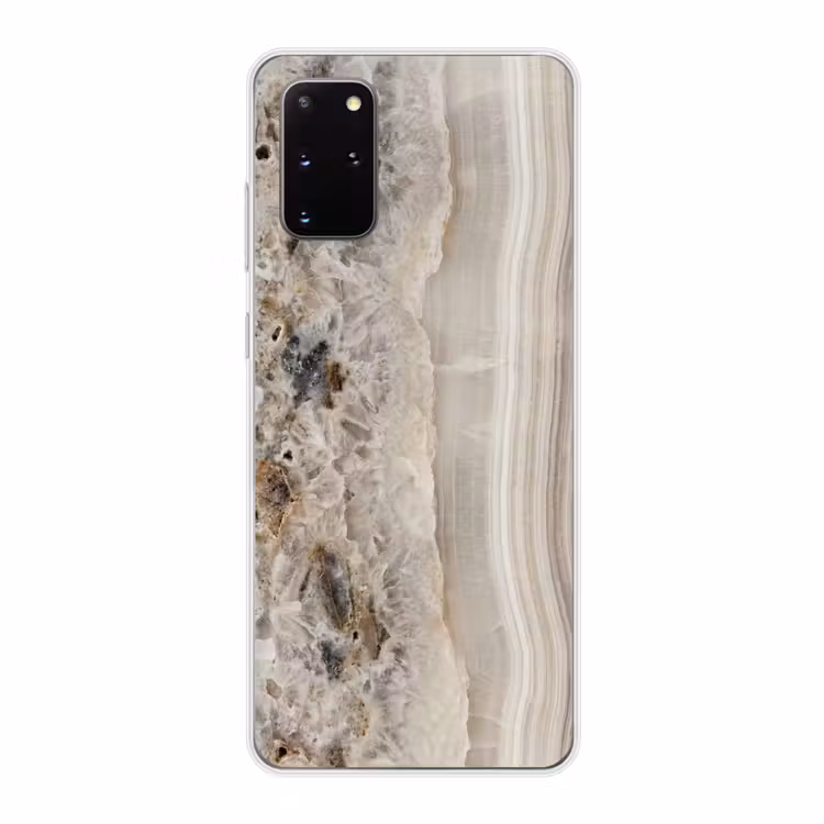 Telefoonhoesje - Steen - Textuur - Abstract - Beige - Wit — 1