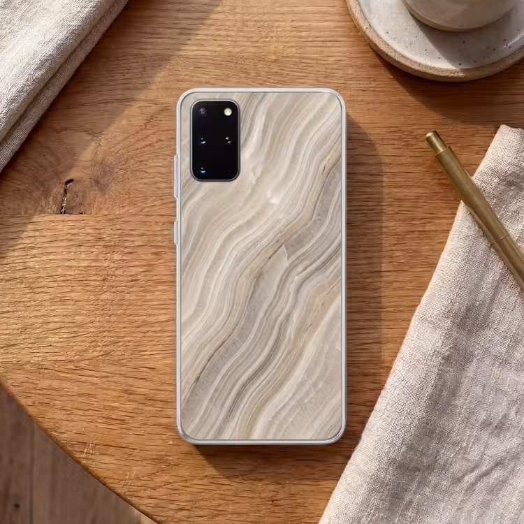 Telefoonhoesje - Textuur - Golvend - Abstract - Modern - Beige — 2