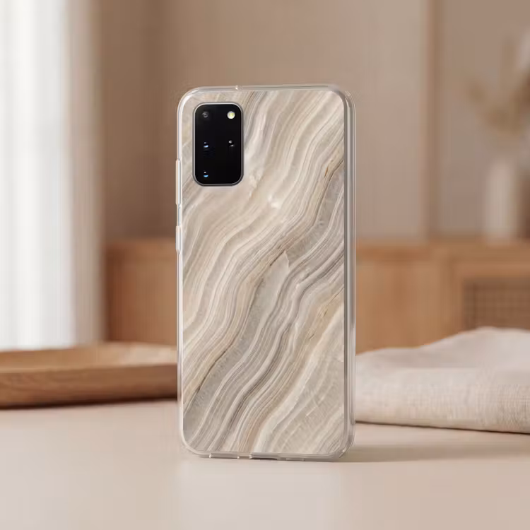 Telefoonhoesje - Textuur - Golvend - Abstract - Modern - Beige — 3
