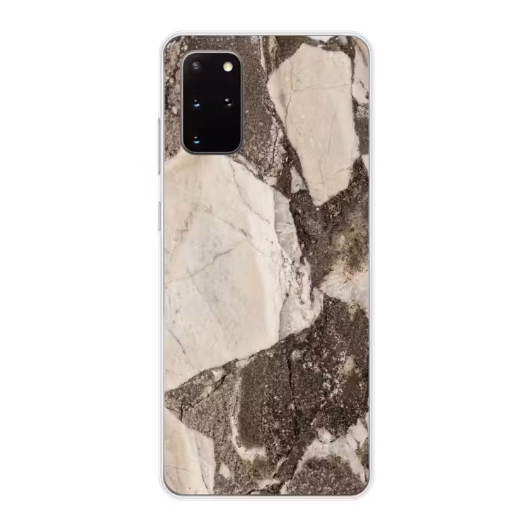 Telefoonhoesje - Textuur - Marmer - Abstract - Beige - Bruin — 1