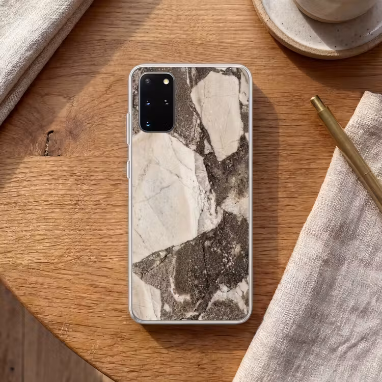Telefoonhoesje - Textuur - Marmer - Abstract - Beige - Bruin — 2