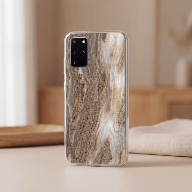 Telefoonhoesje - Textuur - Steen - Abstract - Beige — 3