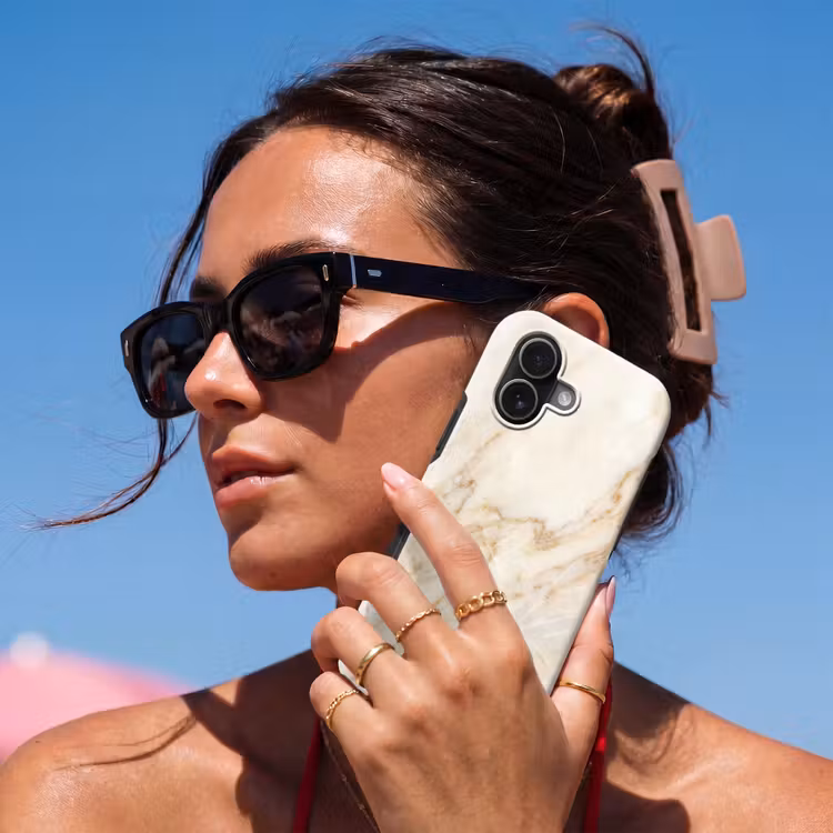 Telefoonhoesje Toughcase - Marmer - Ader - Abstract - Wit - Goud — 6