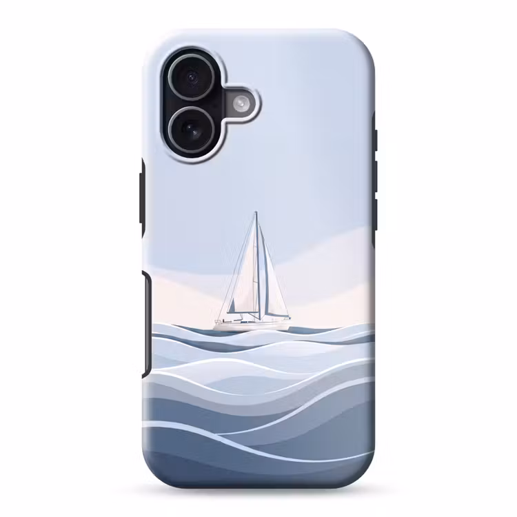 Telefoonhoesje Toughcase - Boot - Zeil - Zee - Modern - Beige — 1