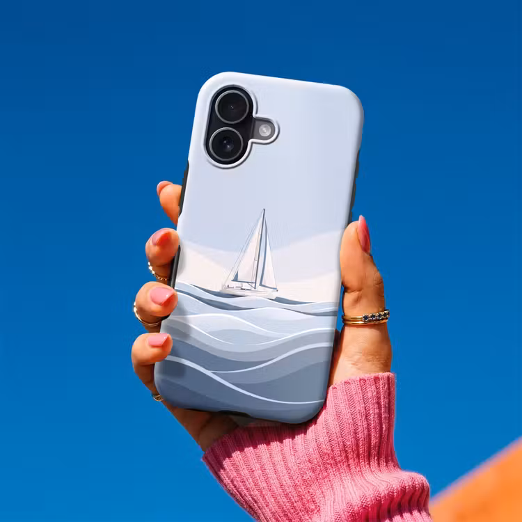 Telefoonhoesje Toughcase - Boot - Zeil - Zee - Modern - Beige — 2