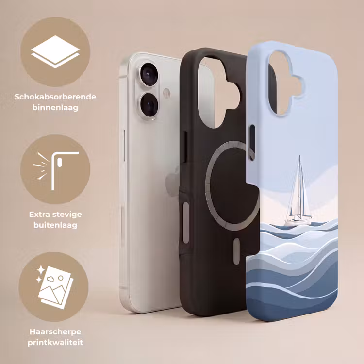 Telefoonhoesje Toughcase - Boot - Zeil - Zee - Modern - Beige — 3