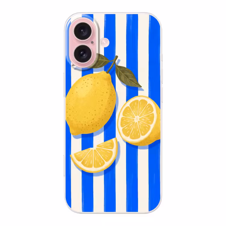 Telefoonhoesje - Fruit - Citroen - Zomer - Geel - Blauw — 1