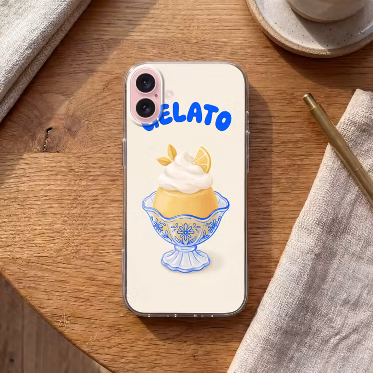Telefoonhoesje - IJs - Citroen - Illustratie - Geel - Dessert — 2
