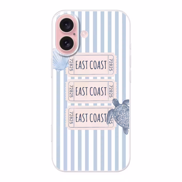 Telefoonhoesje - Schelp - Oceaan - Kust - Blauw - Illustratie — 1