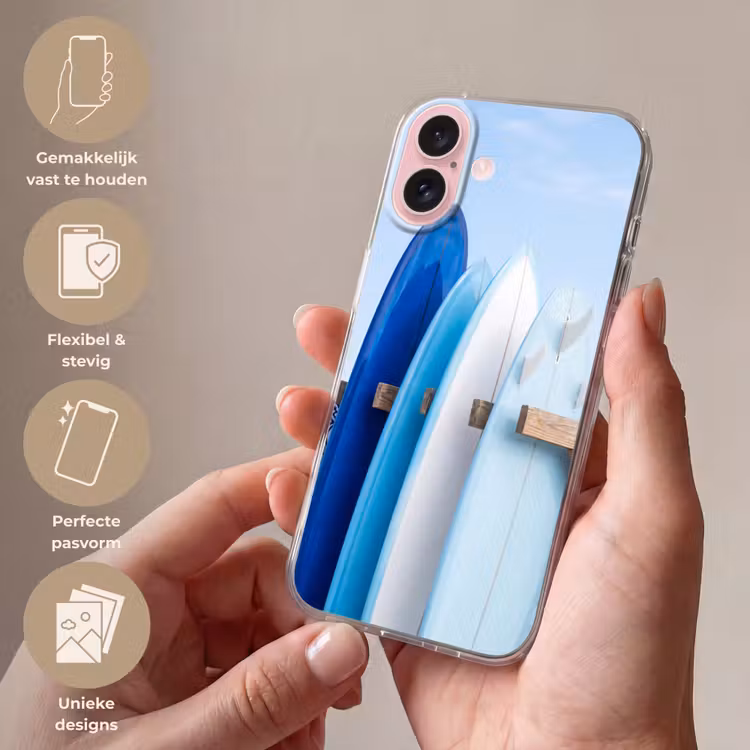 Telefoonhoesje - Surfplank - Strand - Zomer - Blauw - Water — 4