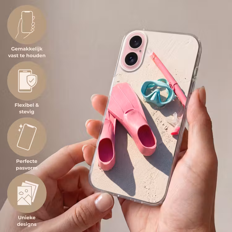 Telefoonhoesje - Snorkelset - Strand - Zomer - Roze — 4