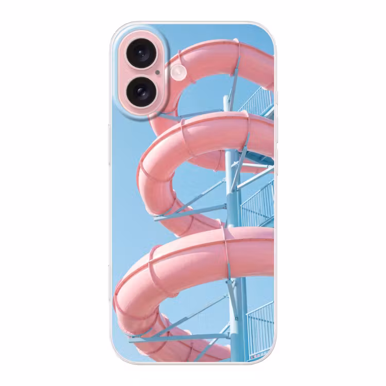 Telefoonhoesje - Glijbaan - Waterpark - Spiraal - Modern - Roze — 1