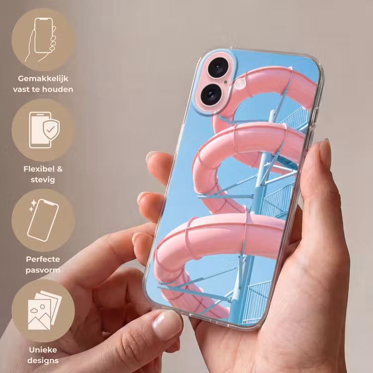 Telefoonhoesje - Glijbaan - Waterpark - Spiraal - Modern - Roze — 4