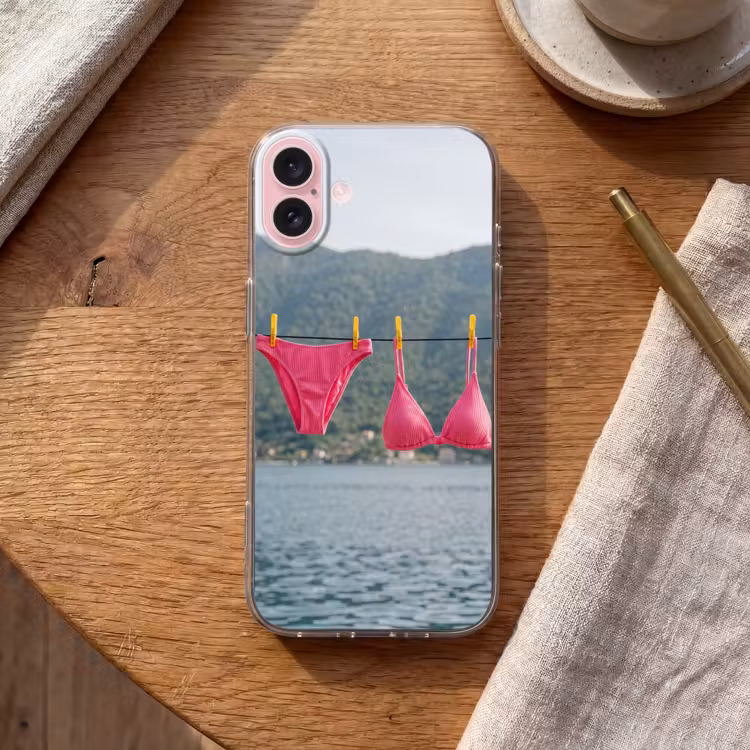 Telefoonhoesje - Kleding - Badkleding - Waslijn - Zomer - Roze — 2