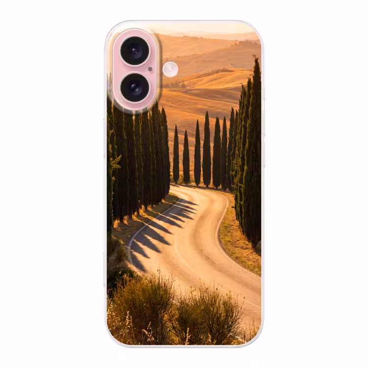 Telefoonhoesje - Landschap - Weg - Bomen - Natuur - Goud — 1