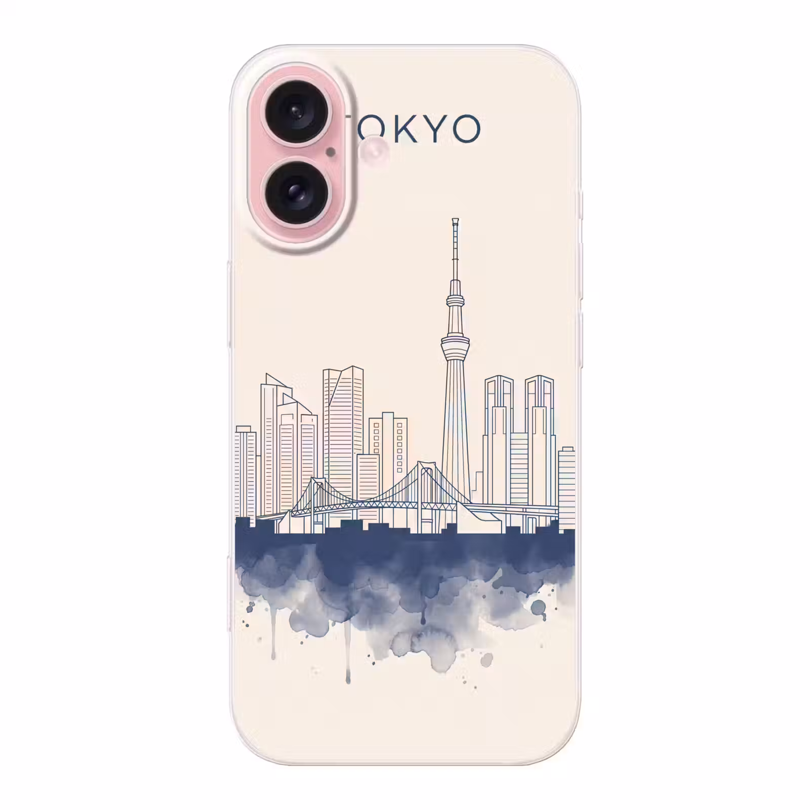 Telefoonhoesje - Tokyo - Skyline - Stad - Abstract - Blauw — 1