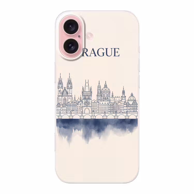 Telefoonhoesje - Praag - Skyline - Architectuur - Blauw — 1