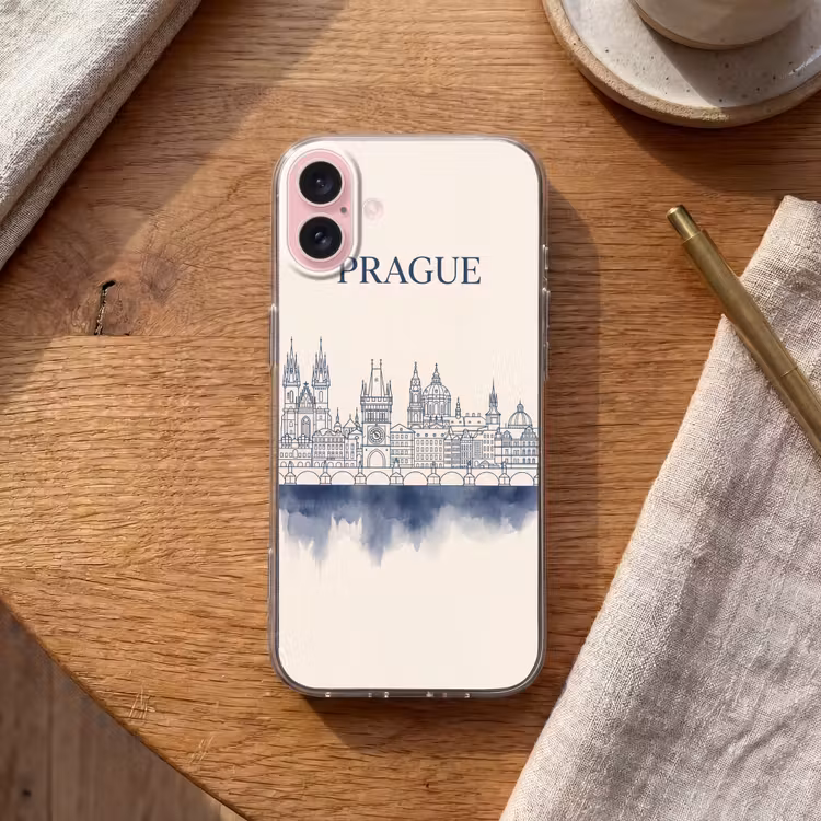 Telefoonhoesje - Praag - Skyline - Architectuur - Blauw — 2