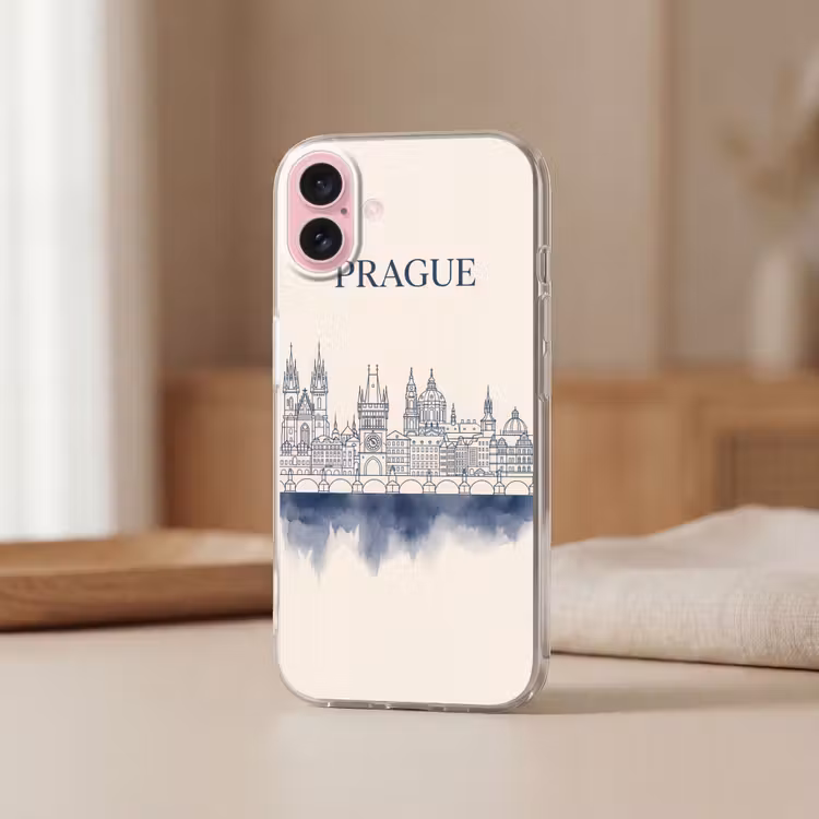 Telefoonhoesje - Praag - Skyline - Architectuur - Blauw — 3