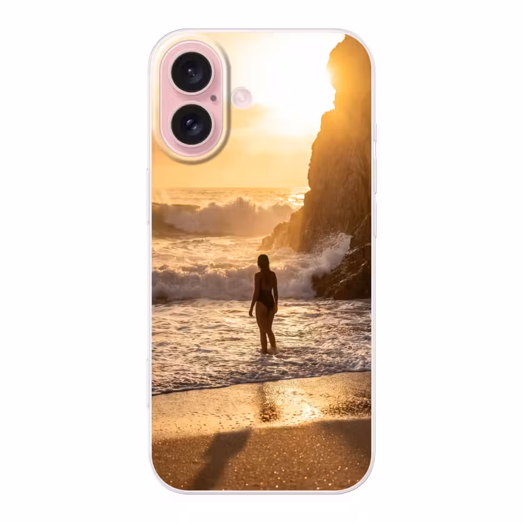 Telefoonhoesje - Mensen - Oceaan - Zonsondergang - Kust - Goud — 1