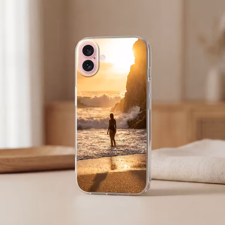 Telefoonhoesje - Mensen - Oceaan - Zonsondergang - Kust - Goud — 3