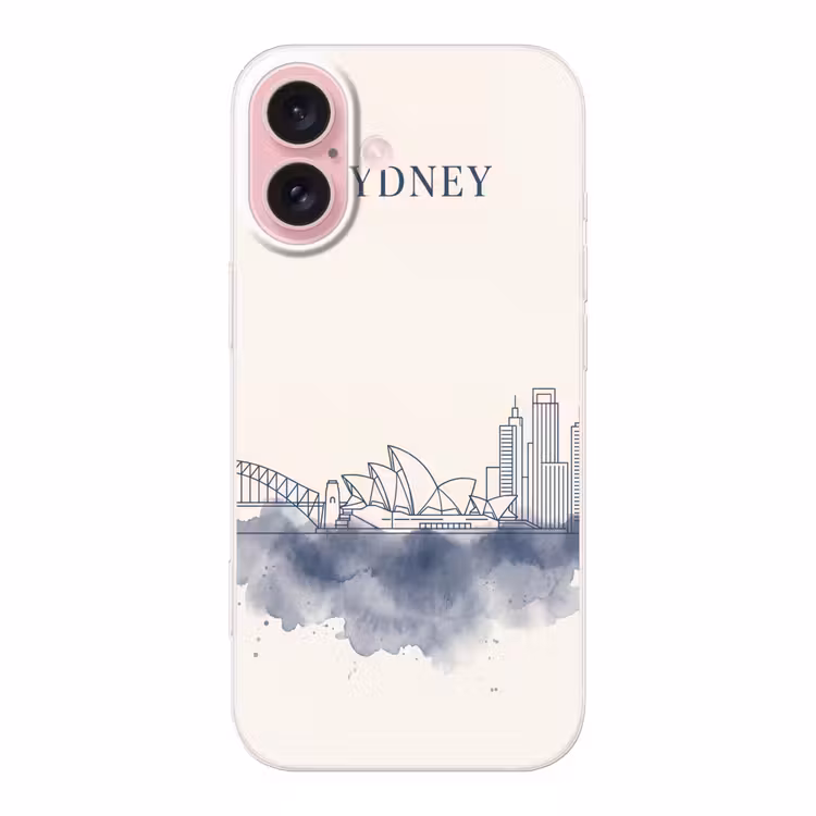 Telefoonhoesje - Stad - Skyline - Architectuur - Minimalistisch - Blauw — 1