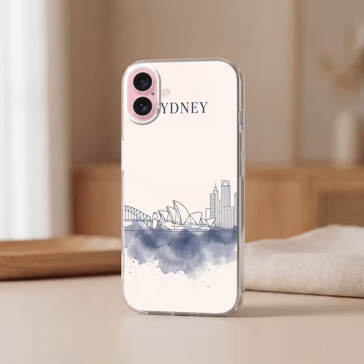 Telefoonhoesje - Stad - Skyline - Architectuur - Minimalistisch - Blauw — 3