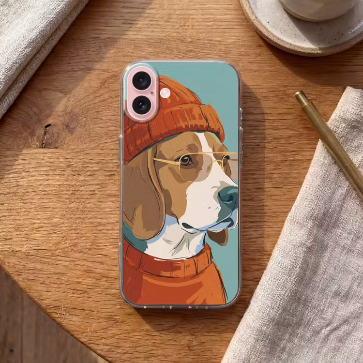 Telefoonhoesje - Hond - Beanie - Zonnebril - Dieren - Modern — 2