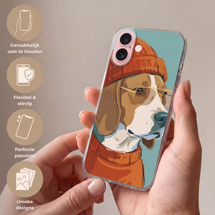 Telefoonhoesje - Hond - Beanie - Zonnebril - Dieren - Modern — 4