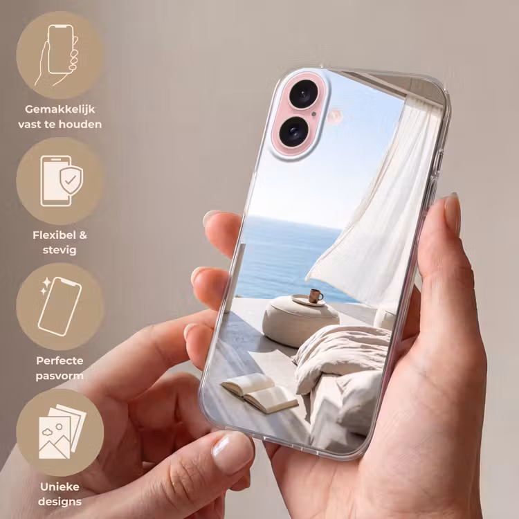 Telefoonhoesje - Interieur - Zeezicht - Modern - Rust - Beige — 4